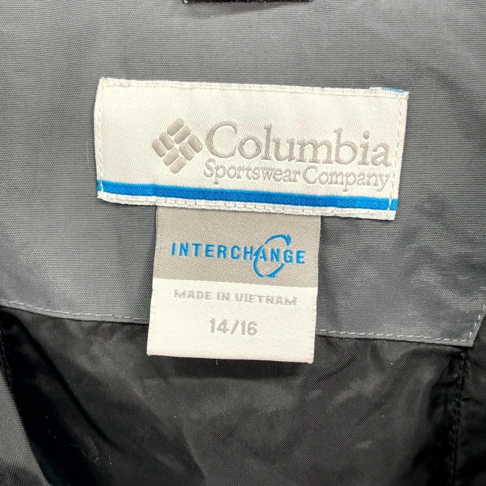 Columbia Sportswear Interchange Jacket‎ Boys 14/16 Black Gray Gorpcore Outdoor